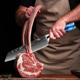 XITUO Juego de cuchillos de cocina de 1 a 8 piezas, mango de resina azul para cuchillo de chef, cuchillo de pelar, cuchillo de deshuesar, cuchillo Santoku, afilado como una navaja