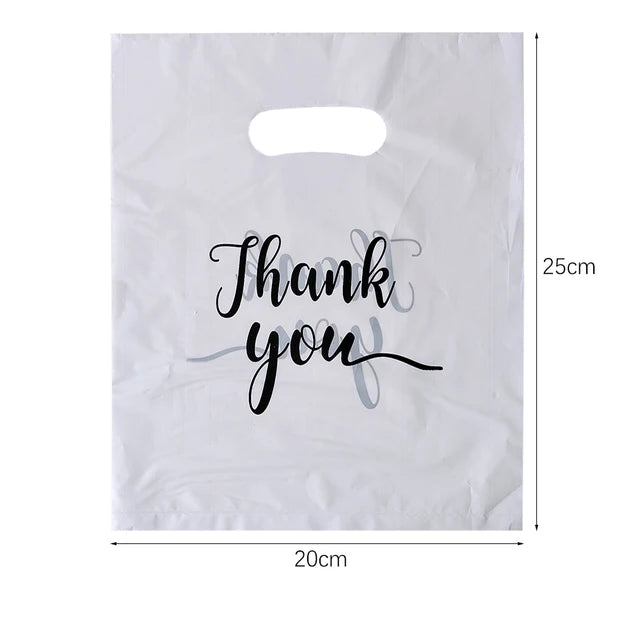 Thank You Plastic Gift Bags, Wedding, Birthday, Guest, Gift Wrap, Small Business, Candy, Pastry Store Packaging, 100 Pcs, 50 Pcs, 10Pcs 