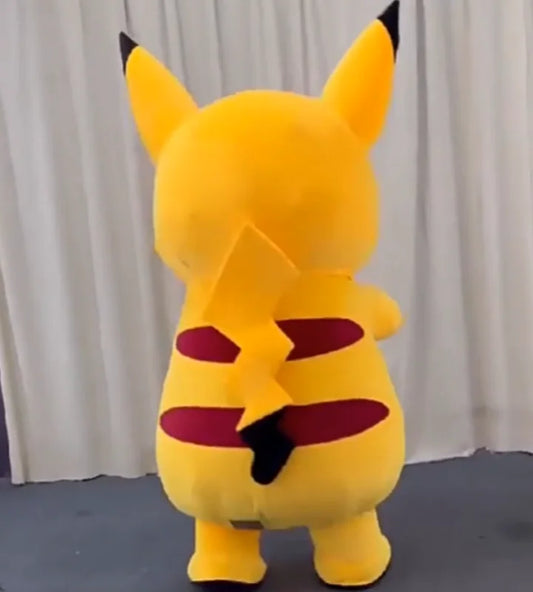 2027 Inflatable Pikachu Costume Mascot for Adult Plush Furry Animal Halloween Venice Carnival Dress Monkey Suit Orangutan