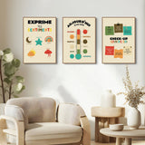 Social Psychology Affirms Children's "I Am" French Canvas Print Rainbow Mental Health Wall Art Poster for Classroom School Decor