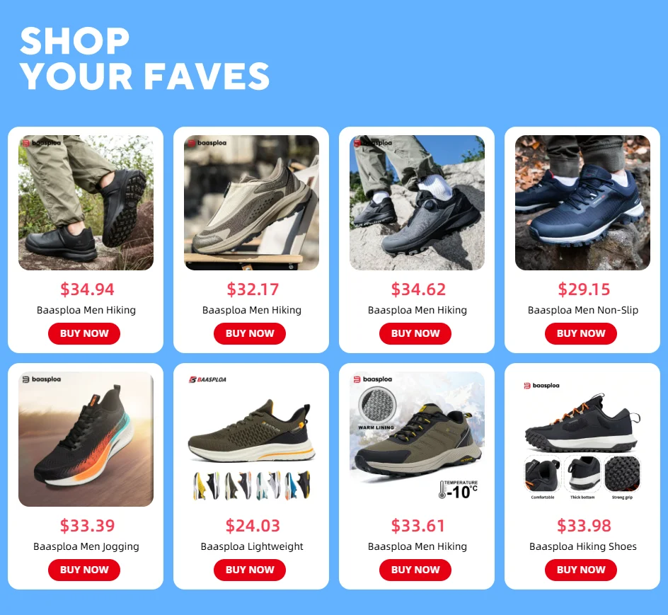 Baasploa Lightweight Running Shoes For Men Comfort Men's Designer Mesh Casual Sneakers Lace-Up Male Outdoor Sports Tennis Shoes
