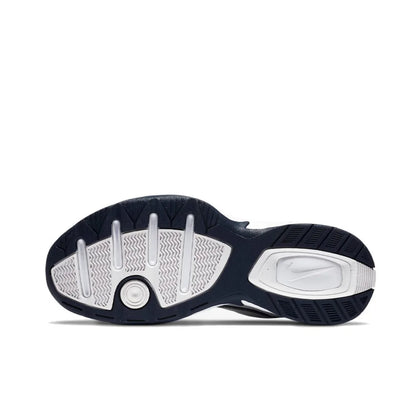 Zapatillas Nike Air Monarch 4 Low para hombre y mujer, clásicas, retro, informales, cómodas y acolchadas, blancas y plateadas.