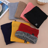 Winter Scarf Women Men Solid Knitted Collar Thick Warm Velvet Ring Scarves Neck Warmer High Quality All-match Muffler Ski Mask