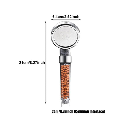 Anti Limestone Filtered Shower Head ABS High-Pressure Water Saving Handheld Clear Showerheads with Filter Beads for Bathroom