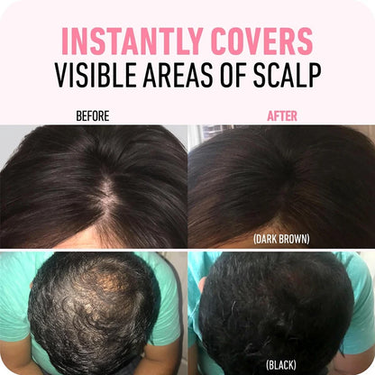 Polvo corrector de línea de cabello esponjoso, fibras temporales para cabello negro, raíces, cobertura de canas, polvo de sombra de línea de cabello al instante 