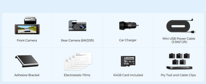 AZDOME M550 Pro 5.8Ghz WiFi 3 Channel Dash Cam 4K+1080P Built-in GPS 3.19" IPS Screen Car DVR IR Night Vision 24H Parking Mode
