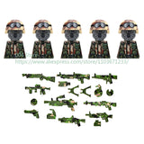 Military Special Forces Action Figure Building Blocks Ghillie Suit Weapons Sniper SWAT Ghost KSK Police Bandit Boy Toy Gift F029