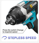 Gisam 1800N.M Torque Brushless Electric Impact Wrench 1/2 inch Screwdriver Cordless Wrench Power Tool For Makita 18V Battery Pin