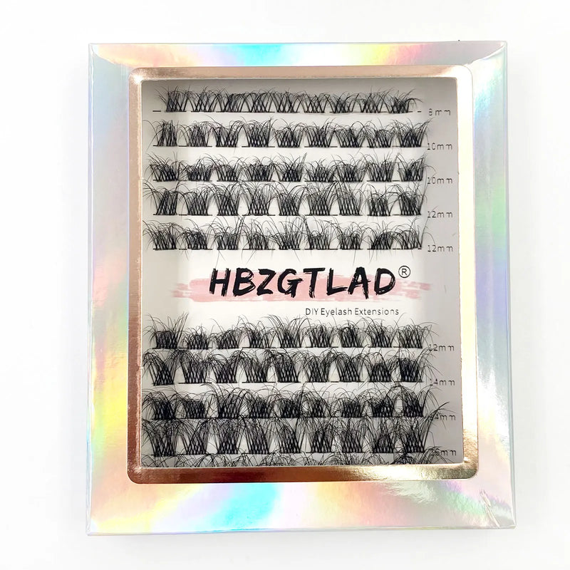 5D DIY Cluster Invisible band Lashes Segmented Bundle Thick Eyelashes Extension Russian Volume Individual False Lashes Cilios