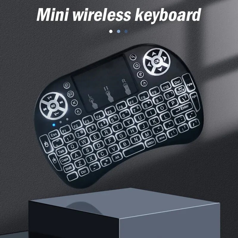 Mini teclado inalámbrico Flight Mouse 2,4 g, panel táctil grande, computadora digital, batería seca, carga USB, teclado de doble propósito