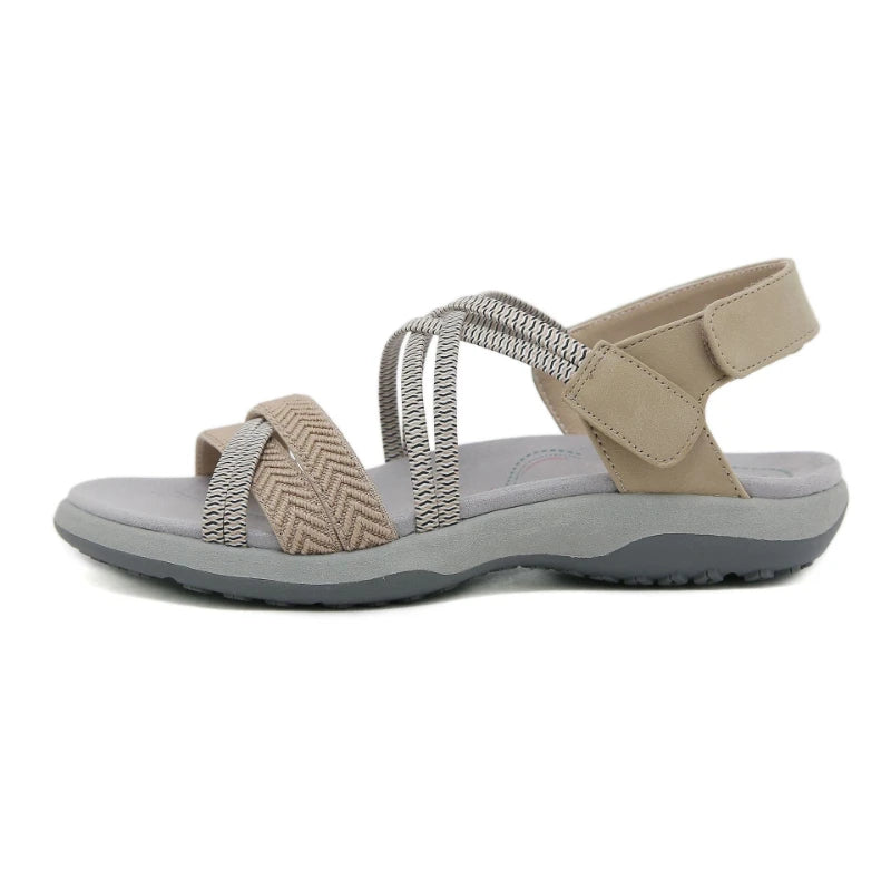 New 2025 Sports Sandals Rubber Velcro Large Size Women's Shoes Casual Comfortable Breathable Simple Summer Middle-Aged People
