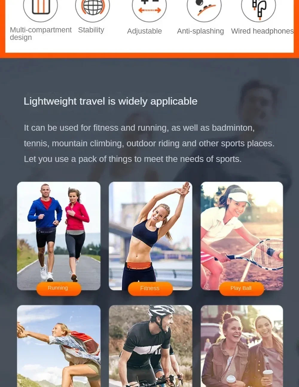 Phone Holder Jogging Training Key Belt Bike Accessories Pouch Packs Waist Running Bags Women Sports Fitness Waterproof