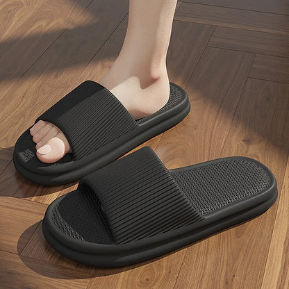 Fashion Men's Women's Sandals Anti-Slip Wear-Resistant EVA Thick Sole Comfortable Home Slippers Bathroom Bath Flip-Flops
