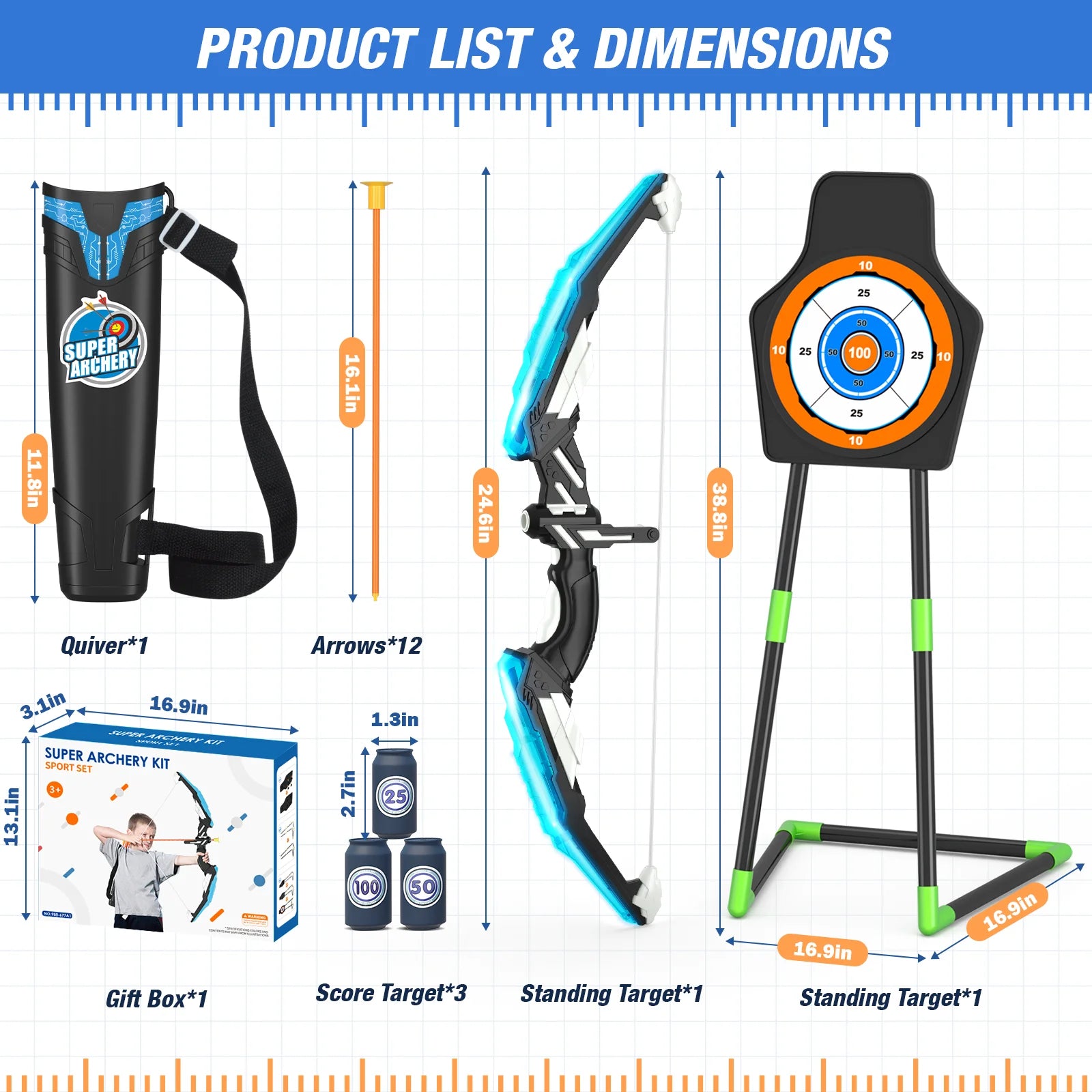Arco e flechas para crianças, Kit Recurvo para Crianças, Prática de Tiro com Arco, Esportes ao ar livre, Jogo, Caça, Tiro, Toy Gift for Boys