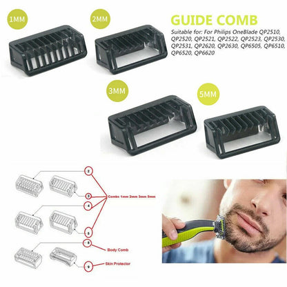 Peine recortador con accesorio de 1/2/3/5 mm para afeitadora Philips One Blade, cabezal, guía de corte de barba, peine QP210/50 220 2523 2520