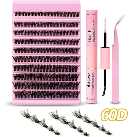 Kit de extensión de pestañas DIY, 200 unidades, 40D60D, 8-16 mm, para unir, sellar y aplicar pestañas. 