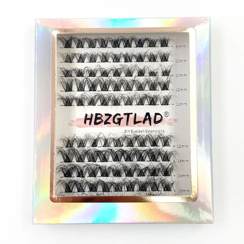 5D DIY Cluster Invisible band Lashes Segmented Bundle Thick Eyelashes Extension Russian Volume Individual False Lashes Cilios