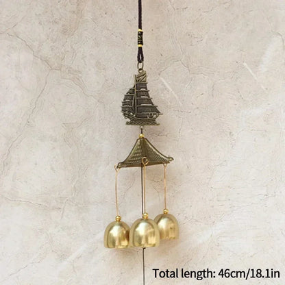 Japanese Wind Chimes Cast Iron Feng Shui Wind Bells Good Luck Hanging Pendant Indoor Outdoor Temple Home Garden Decoration