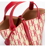CH Large Capacity Commuter Travel Handbag Luxury Brand Fashion Texture Letter Printed Women's Shoulder Bag