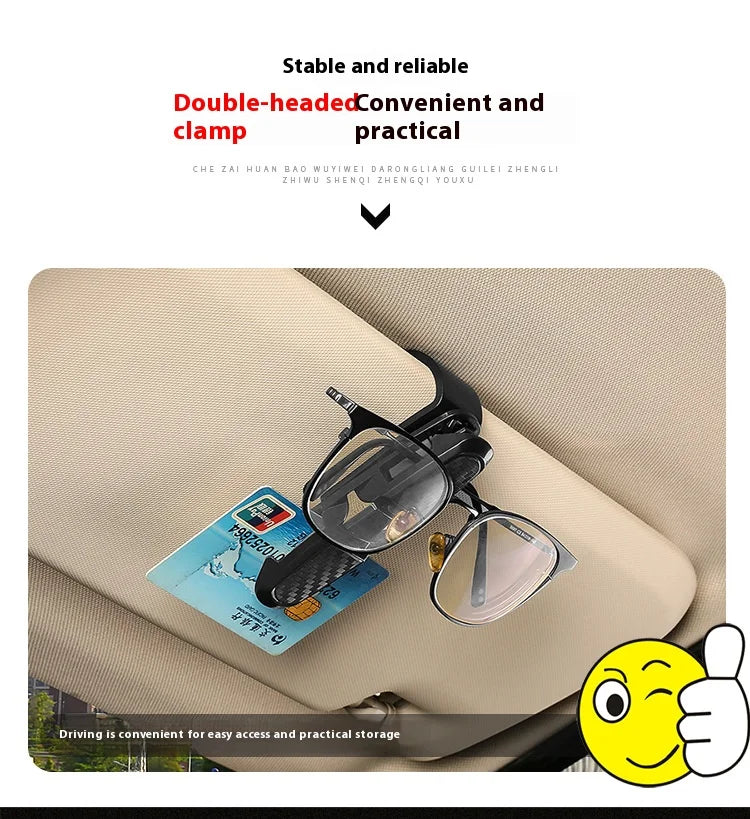 80-degree Rotating Multi-functional Car Eyeglass Storage Clip Bidirectional Automobile Eyeglass Clip Holder for Easy Access