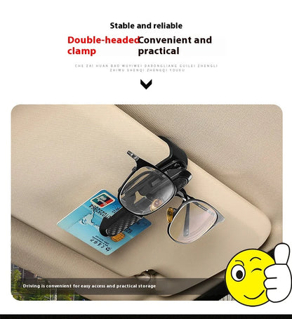 80-degree Rotating Multi-functional Car Eyeglass Storage Clip Bidirectional Automobile Eyeglass Clip Holder for Easy Access