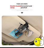 80-degree Rotating Multi-functional Car Eyeglass Storage Clip Bidirectional Automobile Eyeglass Clip Holder for Easy Access