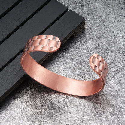 Pure Copper Bracelet Men Magnetic Arthritis Adjustable Magnets Men Cuff Bracelet Magnetic Therapy Health Energy Bracelet for Men