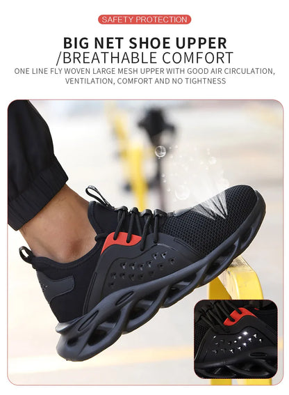 Men Safety Footwear Indestructible Shoes Sneakers Steel Toe Protective Boots Anti-smash Anti-puncture Work Safety Anti-slip Shoe