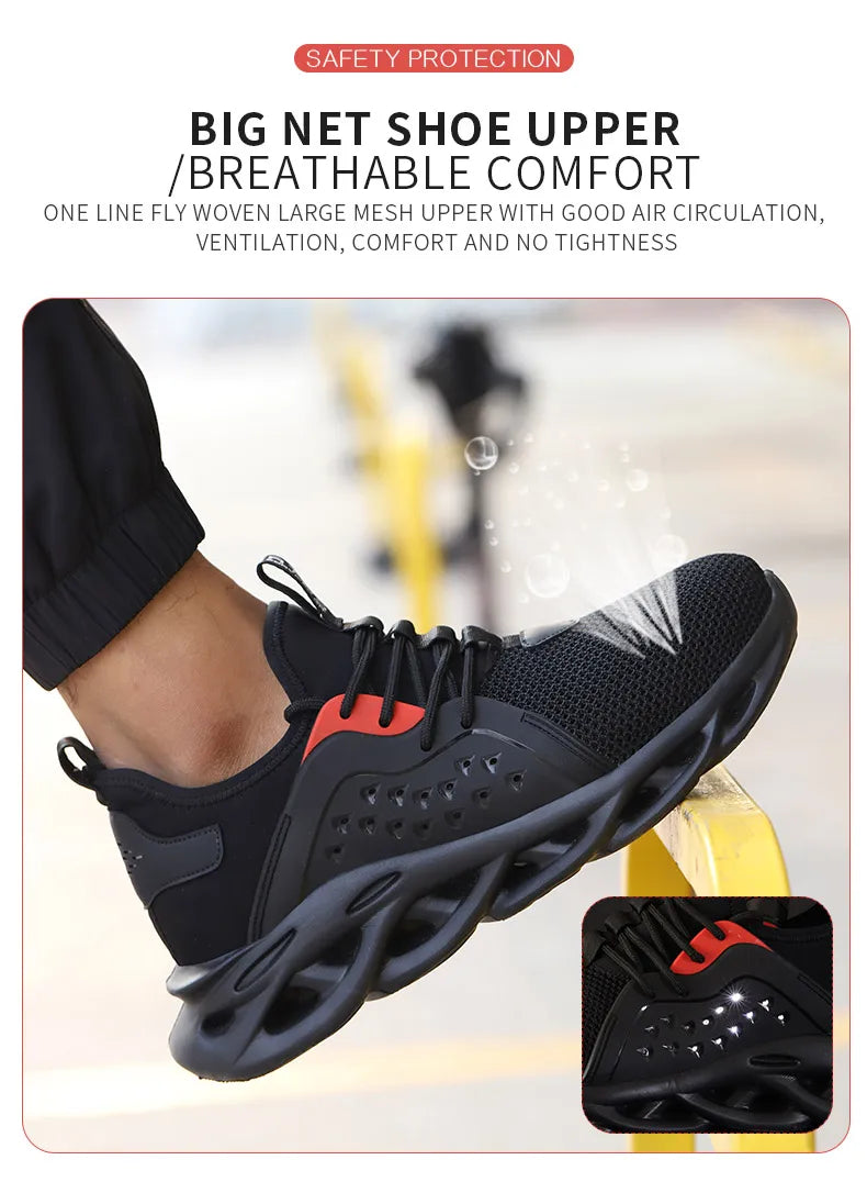 Men Safety Footwear Indestructible Shoes Sneakers Steel Toe Protective Boots Anti-smash Anti-puncture Work Safety Anti-slip Shoe