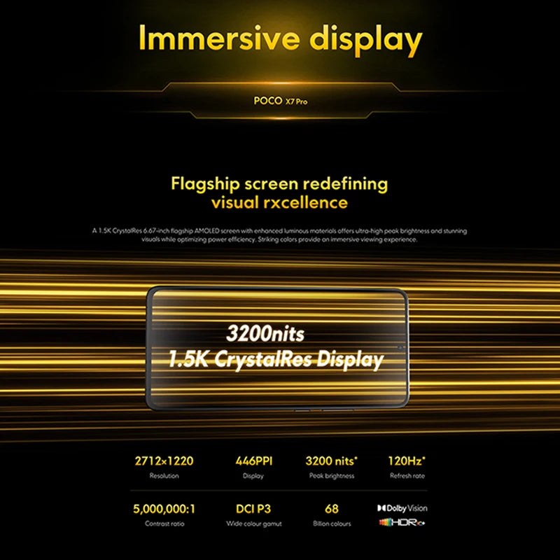 Global Version POCO X7 Pro Smartphone Dimensity 8400-Ultra 90W HyperCharge 6000mAh 6.67" AMOLED display NFC 50MP main camera