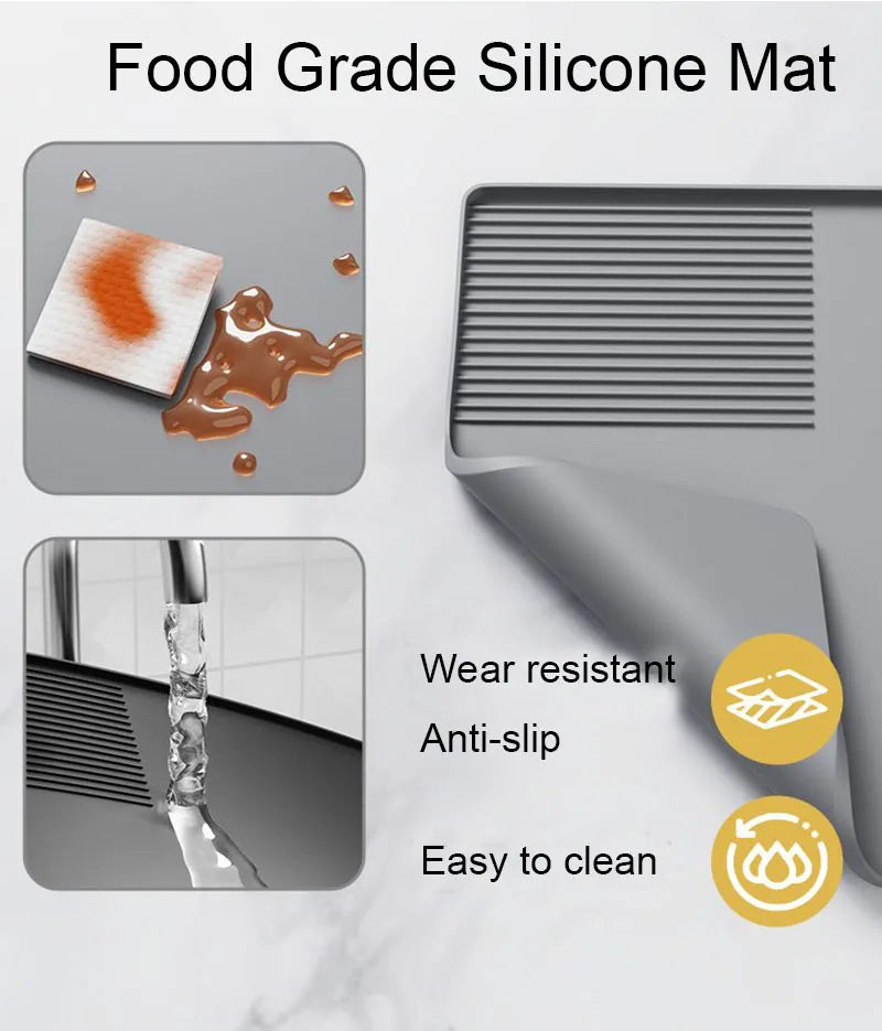 Home Coffee Machine Table Mat Anti-slip Silicone Coffee Mat Tamper Holder Station Cup Drainer Barista Coffee Accessories