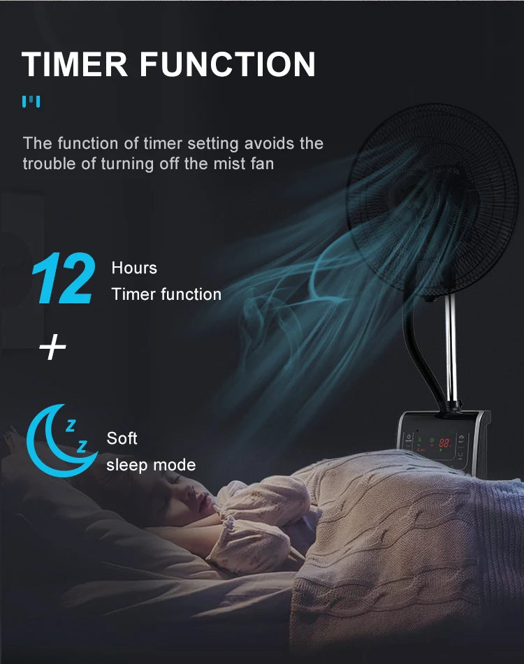 Air Cooler Domestic Standing Humidifier Mist Fan With Remote Water Mist Fan Spray