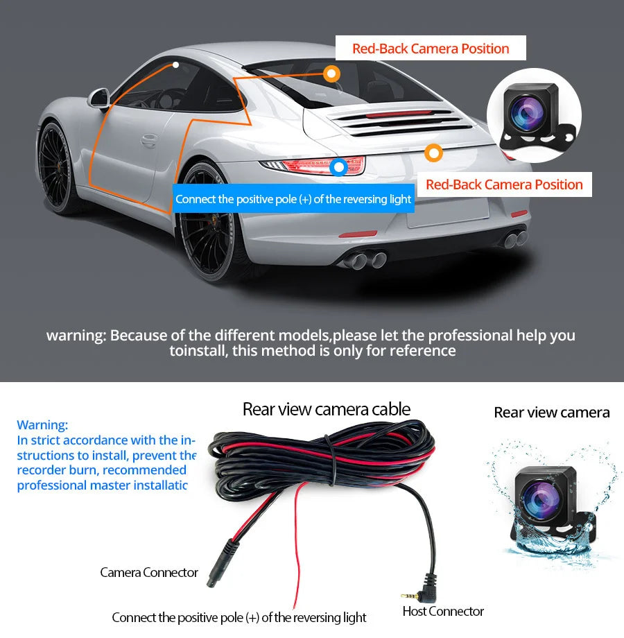 Acceo A37 Car DVR 10.0 Inch Rear View Mirror 2.5K Dash Cam 1080P Car Camera With Rear View Camera Video Recorder Registrar DVRs