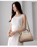 Alligator Patent Leather Shoulder Crossbody Handbags for Women, Luxury Brand Designer Hobo Bags, Two-Layer Sac