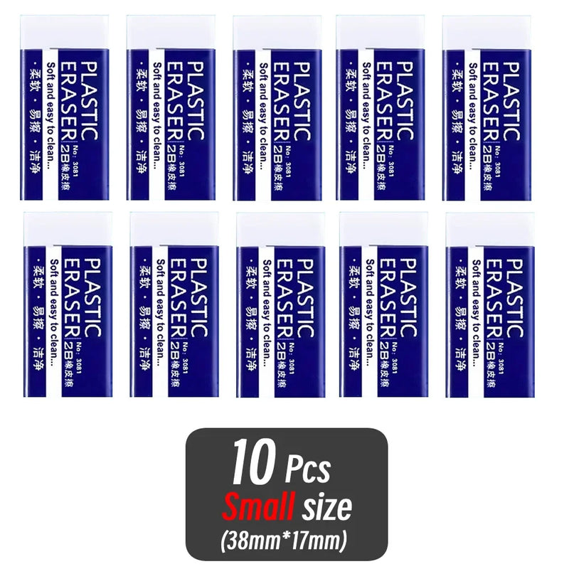1/10/30pcs 2B Eraser Clean and Mess Free Student Exam Office Sketch Soft Eraser for Kids Correction Supplies Pencil Rubber