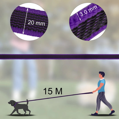 Correa para perros de látex, seda, mediana y pequeña, larga, de 1,5 m, 5 m, 3 m y 15 m, fácil y práctica para entrenamiento, correa para perros grande de dos colores, 10 metros.
