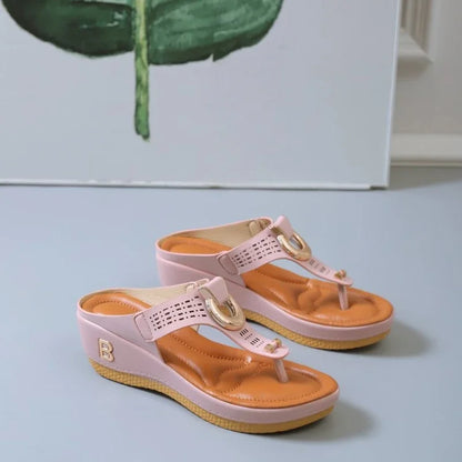 New Summer Women Sandals Open Toe Beach Shoes Flip Flops Wedges Comfortable Slippers Cute Sandals Plu Size 35~43 Chaussure Femme