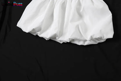 Nibber Ball Gown Skirts Women Y2K Hottie 2024 Summer Trend Midnight Waistband Miniskirts Birthday Basic Streetwear Wild Bottoms