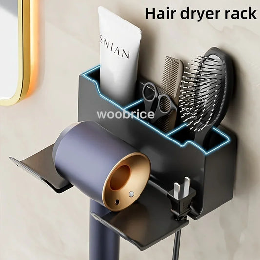 Estante para secador de baño, soporte de pared, soporte para secador de pelo, organizador de ducha, soporte para soplador de inodoro, artículos de baño