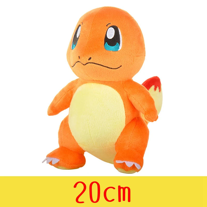 Peluche de Pokémon de alta calidad con etiqueta, dibujo animado de Pikachu, Charmander, Squirtle, Bulbasaur, muñeco de peluche, regalo para niños.