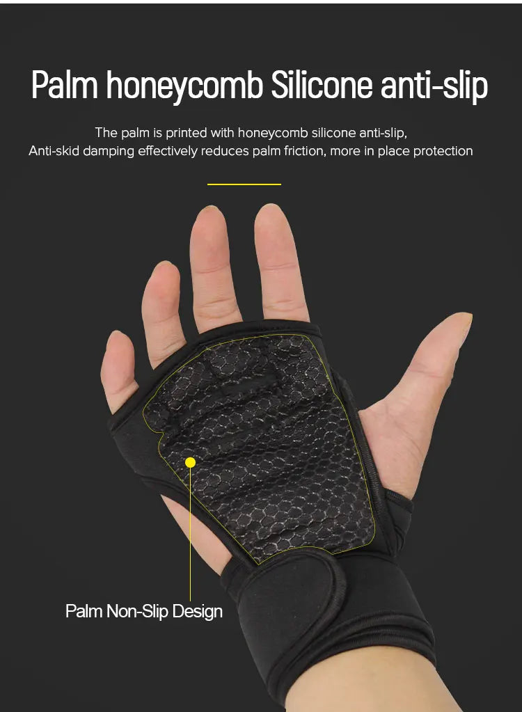 Guantes de entrenamiento deportivo para hombres y mujeres, guantes de entrenamiento, fitness, culturismo, levantamiento de pesas, gimnasio, guantes protectores de manos, muñecas y palmas.