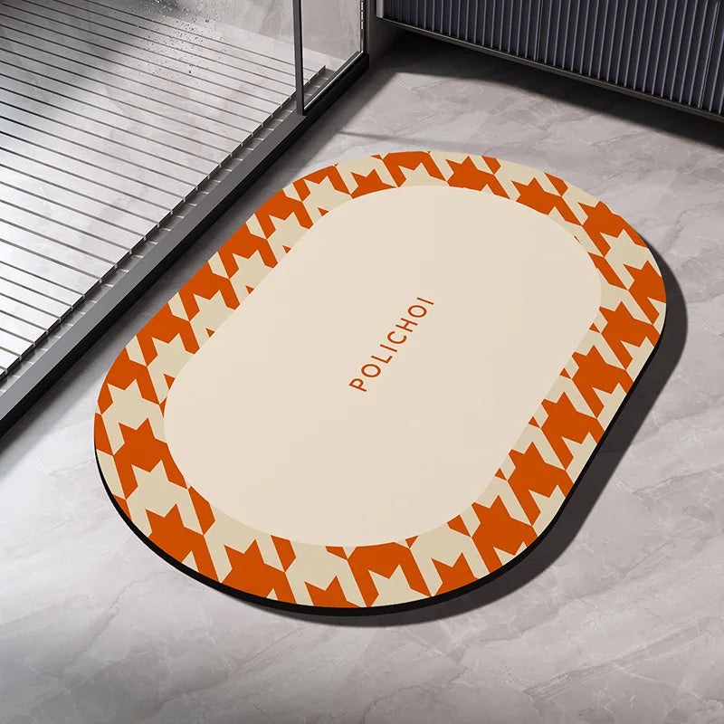 Diatomaceous Earth Bath Mat Bathroom Rug Absorbent Non-slip Floor Foot Mats Quick Dry Shower Carpet Toilet Pad Doormat Washable