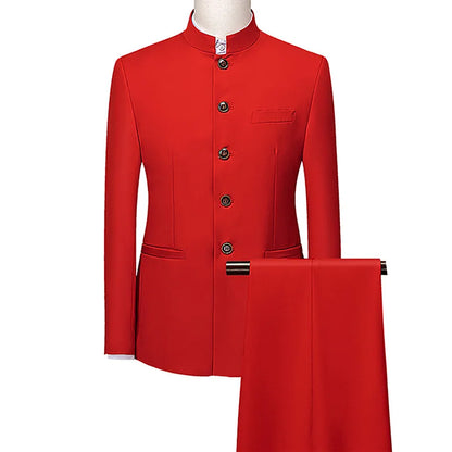 Conjunto de 2 piezas de blazer y pantalón para hombre, estilo retro, con bordado de lujo, talla grande M-6XL, 2023