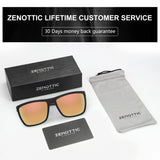 ZENOTTIC Polarized Sunglasses for Men Shades Lightweight TR90 Frame UV400 Protection Square Outdoor Travel Driving Sun Glasses