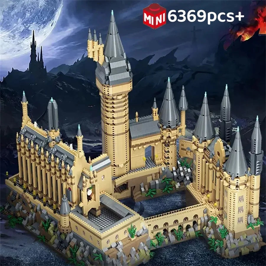 New Magic Hogwarts Castle Micro Building  Blocks Street View Architecture Creative MOC Model Kit  Kids Christmas Birthday Gifts