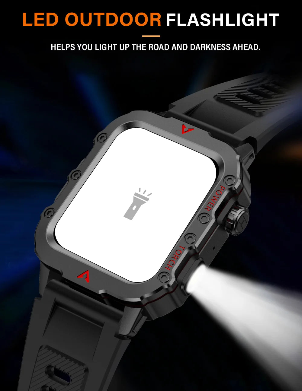LAXASFIT Smart Sports Watch LED Flashlight Music Player Fitness Tracking Bluetooth Calling Sleep Monitoring 2025 New Smart Watch