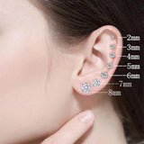 Stainless Steel Crystal Earrings for Men and Women, Non-Fading Earrings, Jewelry, 1 Pair