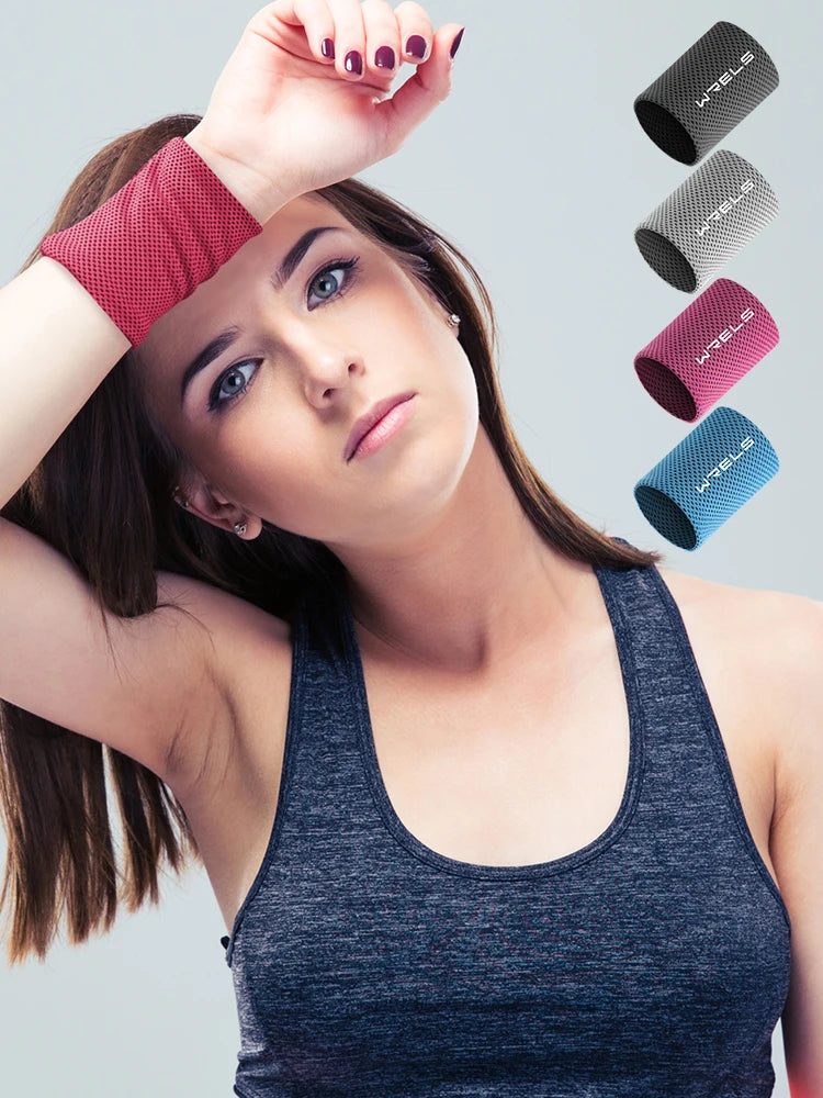 WRELS Cold WristBand Sport Bracers Sweat Towel Cuff Tennis Sweat Bands Guard For Basketball Fitness Sweat absorption WristBand