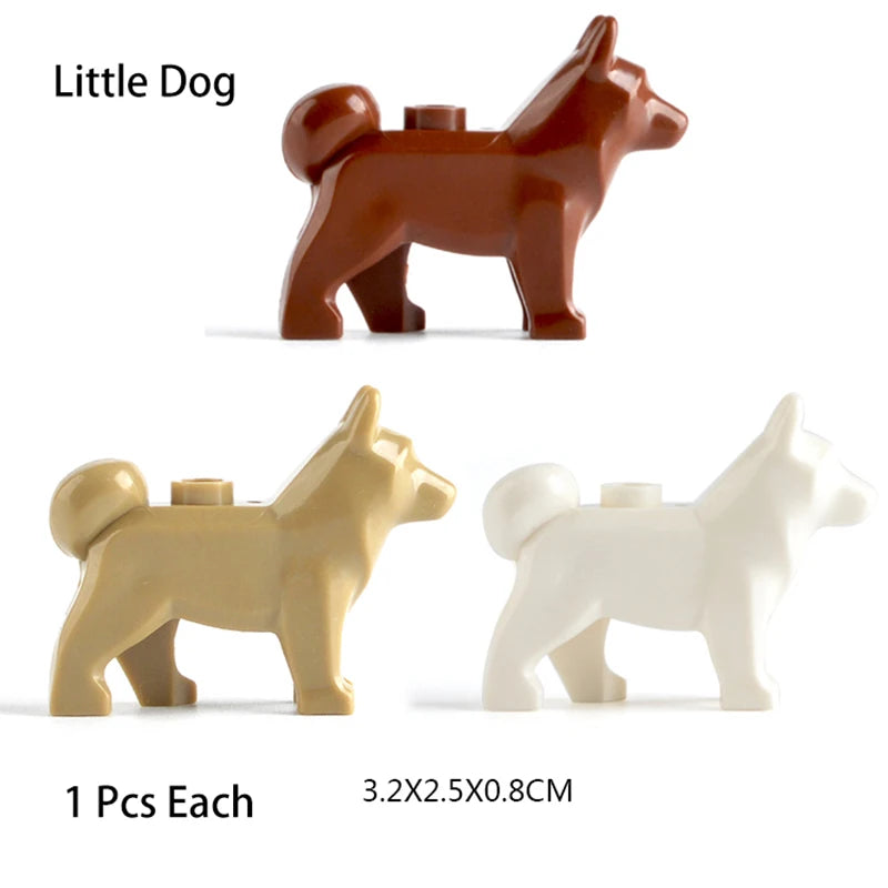 New Animal Chihuahua Parts MOC Building Blocks Farm Ranch City Zoo Family Pet Dog Bricks Toys Compatible With LEGO