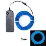 10/5/3/1M EL Wire Light Strip Battery USB Switch Neon Glowing String Lights DIY Rope Tube Halloween Blacklight Multicolor Decor